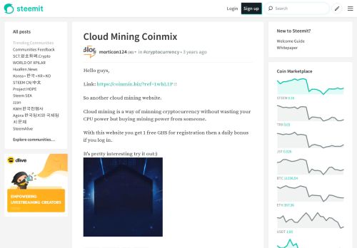 
                            6. Cloud Mining Coinmix — Steemit
