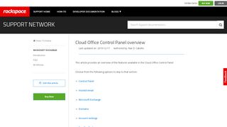 
                            7. Cloud Office Control Panel overview - Rackspace Support