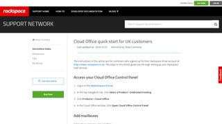 
                            9. Cloud Office quick start for UK customers - Rackspace Support