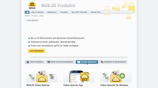 
                            2. Cloud Produkte - WEB.DE