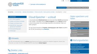 
                            7. Cloud-Speicher – u:cloud - Zentraler Informatikdienst - Universität Wien