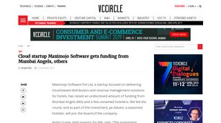 
                            7. Cloud startup Maximojo Software gets funding from Mumbai Angels ...