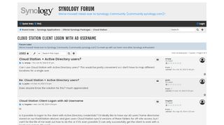 
                            9. Cloud Station Client Logon with AD Username - Synology Forum
