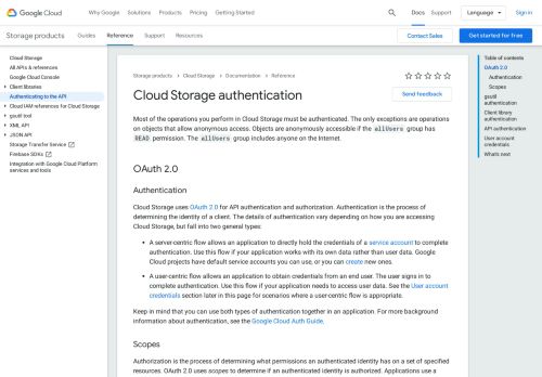 
                            10. Cloud Storage Authentication | Cloud Storage | Google Cloud