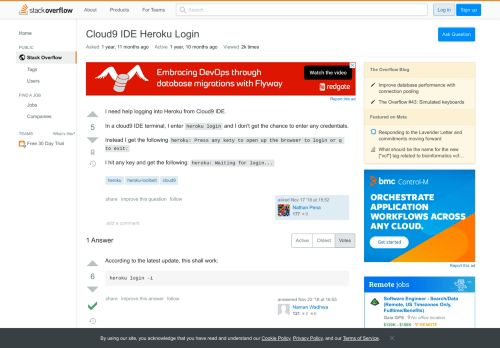 
                            8. Cloud9 IDE Heroku Login - Stack Overflow