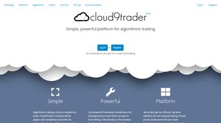 
                            3. Cloud9Trader - Simple, powerful platform for algorithmic trading
