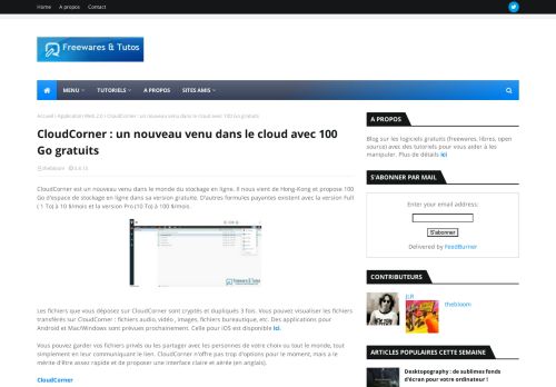 
                            11. CloudCorner : un nouveau venu dans le cloud avec 100 Go gratuits ...
