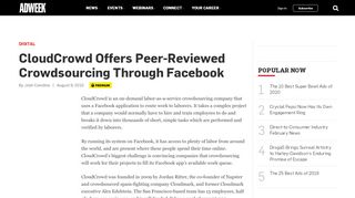 
                            13. CloudCrowd Offers Peer-Reviewed Crowdsourcing Through ... - Adweek