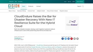 
                            7. CloudEndure Raises the Bar for Disaster Recovery With New IT ...