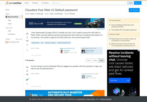 
                            13. Cloudera Hue Web UI Default password - Stack Overflow