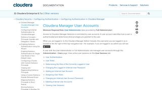 
                            6. Cloudera Manager User Accounts | 5.7.x | Cloudera Documentation