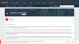 
                            9. CloudFlare and DNS Issue | cPanel Forums