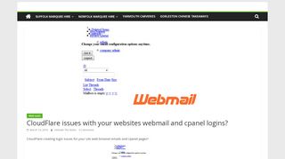 
                            3. CloudFlare issues with websites webmail and cpanel logins?