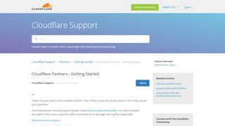 
                            11. Cloudflare Partners - Getting Started – Cloudflare Support