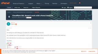 
                            11. Cloudflare SSL doesn't work with cPanel Services | cPanel Forums