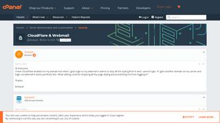 
                            2. CloudFlare & Webmail - cPanel Forums - cPanel & WHM