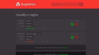 
                            11. cloudify.cc passwords - BugMeNot