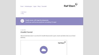 
                            3. CloudKit Tutorial - iOS & Swift Tutorial - Ralf Ebert