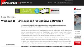 
                            2. Cloudspeicher nutzen: Windows 10 - Einstellungen für OneDrive ...