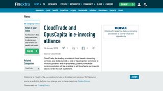 
                            8. CloudTrade and OpusCapita in e-invocing alliance - Finextra Research