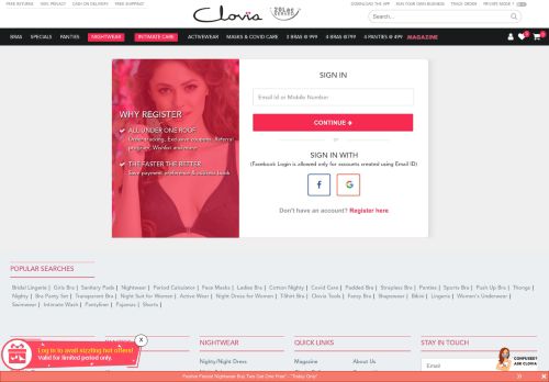 
                            1. Clovia Account Login - Clovia