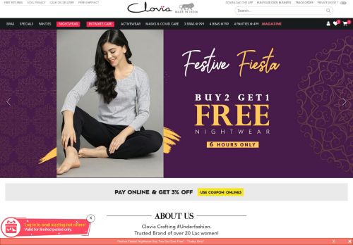 
                            2. Clovia: Buy Lingerie Online, Sexy Lingerie Shopping in India, Bras ...