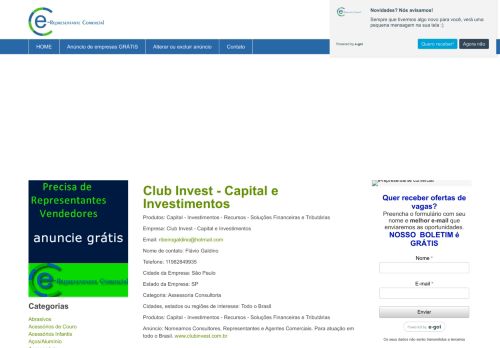 
                            7. Club Invest - Capital e Investimentos - E-Representante Comercial