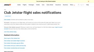 
                            8. Club Jetstar flight sales notifications | Jetstar