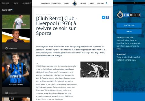 
                            11. [Club Retro] Club - Liverpool (1976) à revivre ce soir sur Sporza | Club ...