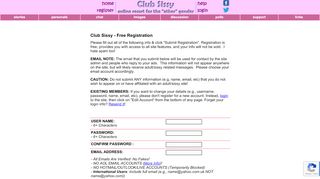 
                            4. Club Sissy: User Registration