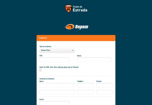 
                            8. Clube da Estrada - Cadastro - Repom.