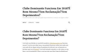 
                            11. Clube Dominante Funciona Em 2018?É Bom Mesmo?Tem ...