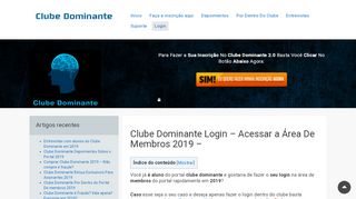 
                            1. Clube Dominante Login – Acessar a Área De Membros 2019 ...