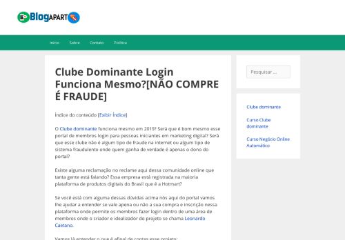 
                            10. Clube Dominante Login Funciona Mesmo?[NÃO COMPRE É ...