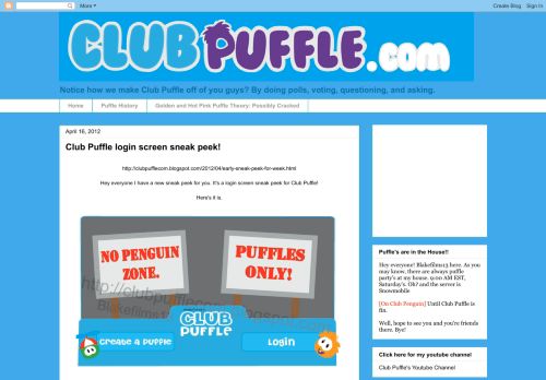 
                            4. Clubpuffle.com: Club Puffle login screen sneak peek!