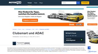 
                            13. Clubsmart und ADAC - Start Forum Auto Volkswagen Gol... - Motor-Talk