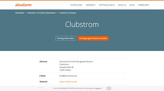 
                            7. Clubstrom Hotline, Anschrift, Faxnummer und E-Mail - Aboalarm