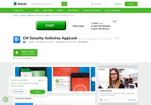 
                            3. CM Security Antivírus AppLock Download - Baixaki