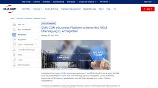 
                            6. CMA CGM eBusiness Plattform ist bereit Ihre VGM Übertragung zu ...