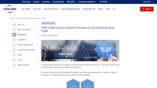 
                            13. CMA CGM: Neues Online-Formular zur Einreichung Ihres VGM