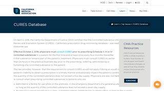 
                            10. cmadocs > Learn > Top Issues > CURES Database