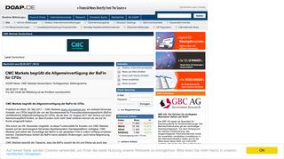 
                            7. CMC Markets begrüßt die Allgemeinverfügung der BaFin für CFDs ...