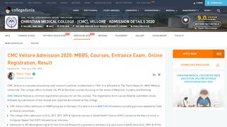 
                            9. CMC Vellore Admission 2019: MBBS, Courses, Fees Structure, Online ...