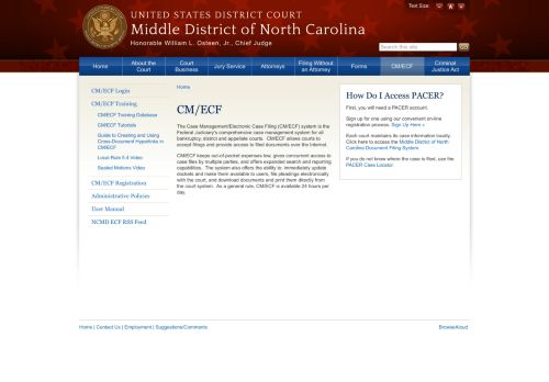 
                            12. CM/ECF | Middle District of North Carolina | United States District Court