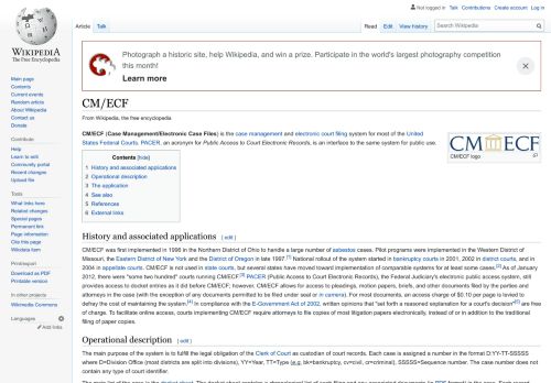 
                            8. CM/ECF - Wikipedia