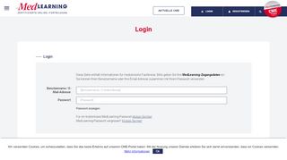 
                            7. cme.medlearning.de - MedLearning - Login