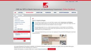 
                            4. CMS der SPD in Niedersachsen Online Handbuch - User in Imperia ...