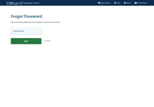 
                            11. CMS Enterprise Portal - Forgot Password