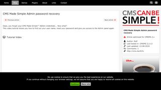 
                            8. CMS Made Simple Admin password recovery