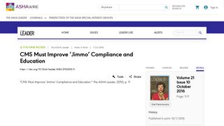
                            10. CMS Must Improve 'Jimmo' Compliance and Education | The ASHA ...